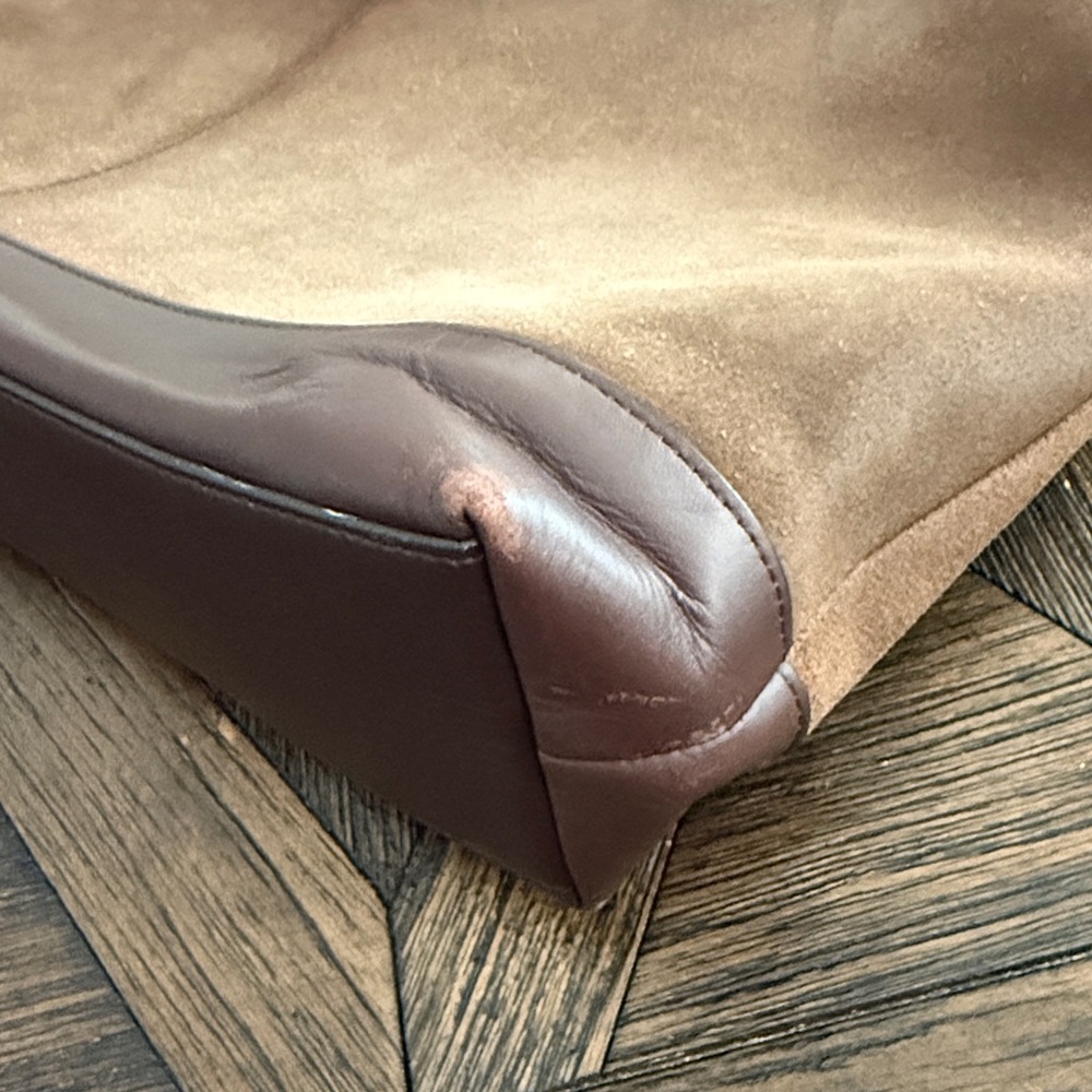 Coach Dark Brown Suede Messenger Bag - Picture 11 of 11